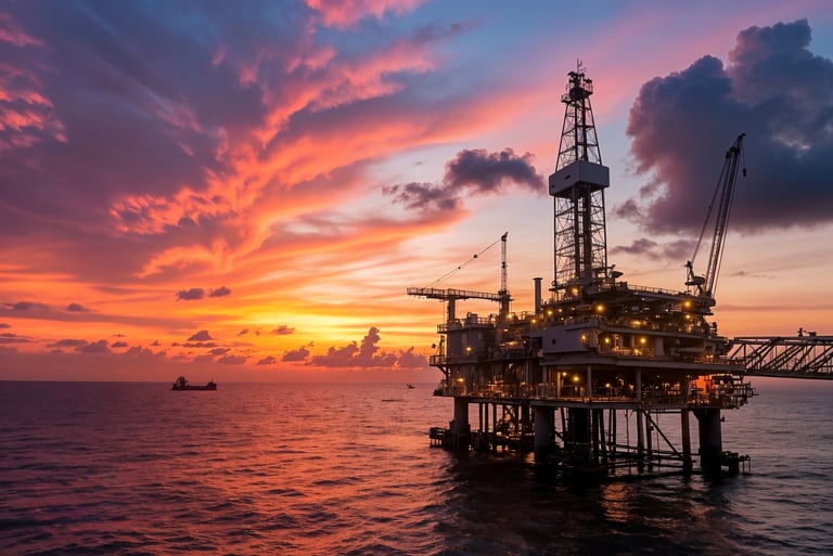 Offshore oil platform drilling operations